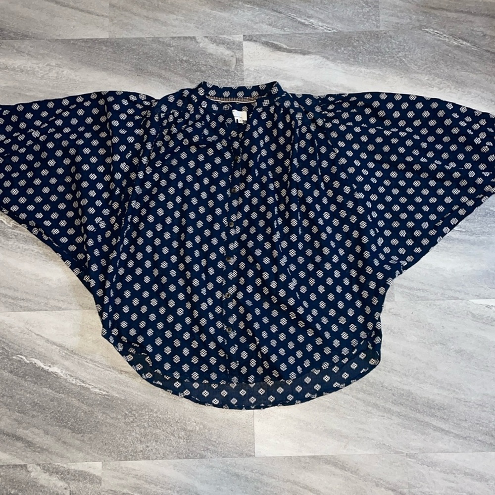 Anthropologie Blue Pamela Blouse | S